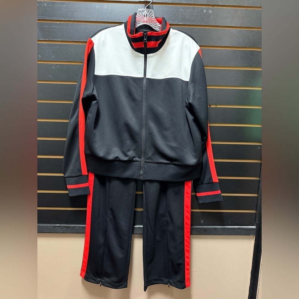 Wild Fable Black Red White Track Suit Set L/M